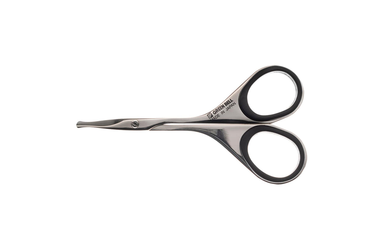 Green Bell Takumi no Waza Stainless Steel Nose Hair and Fine Hair Scissors G-2113, Round-Tip Safety Scissors, Made in Japan