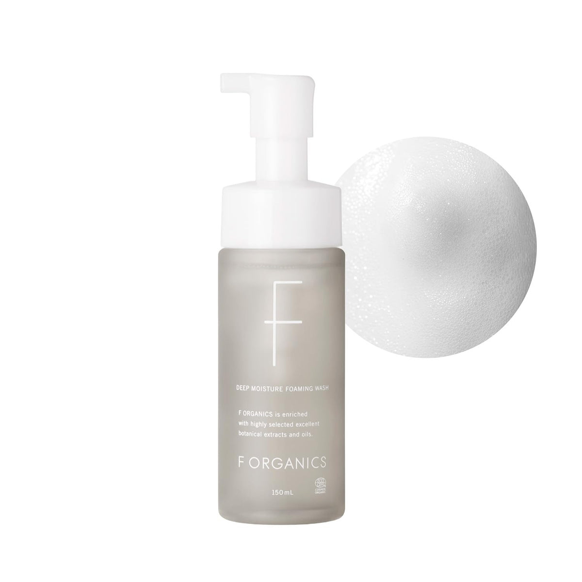 F organics Deep Moisture Foaming Wash, COSMOS ORGANIC Certified Dense Foam Face Wash, 150 ml