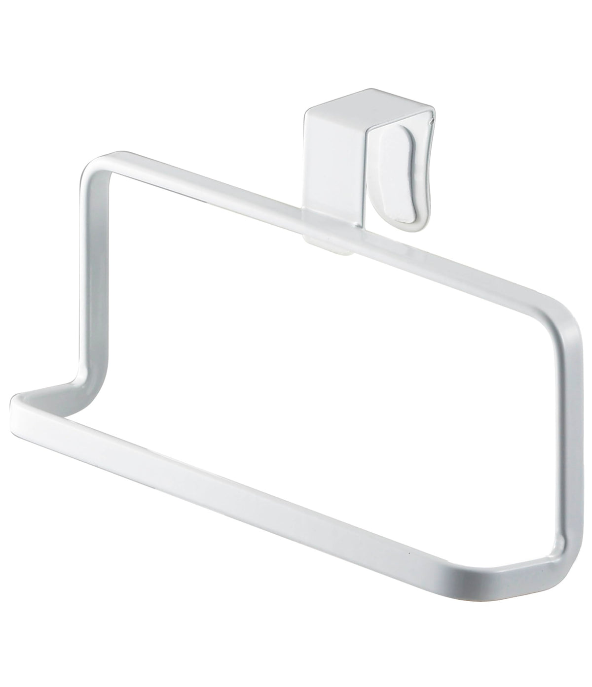 Yamazaki Tower Kitchen Towel Hanger, Steel Hanger That Hooks over a Sink Cabinet Door, 16 x 7 x 9.5 cm and 105 g, White or Black