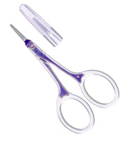 Green Bell Takumi no Waza Eyebrow Scissors with Cap, 87 mm Curved Thin Stainless Blade for Cutting Close to the Brow Roots