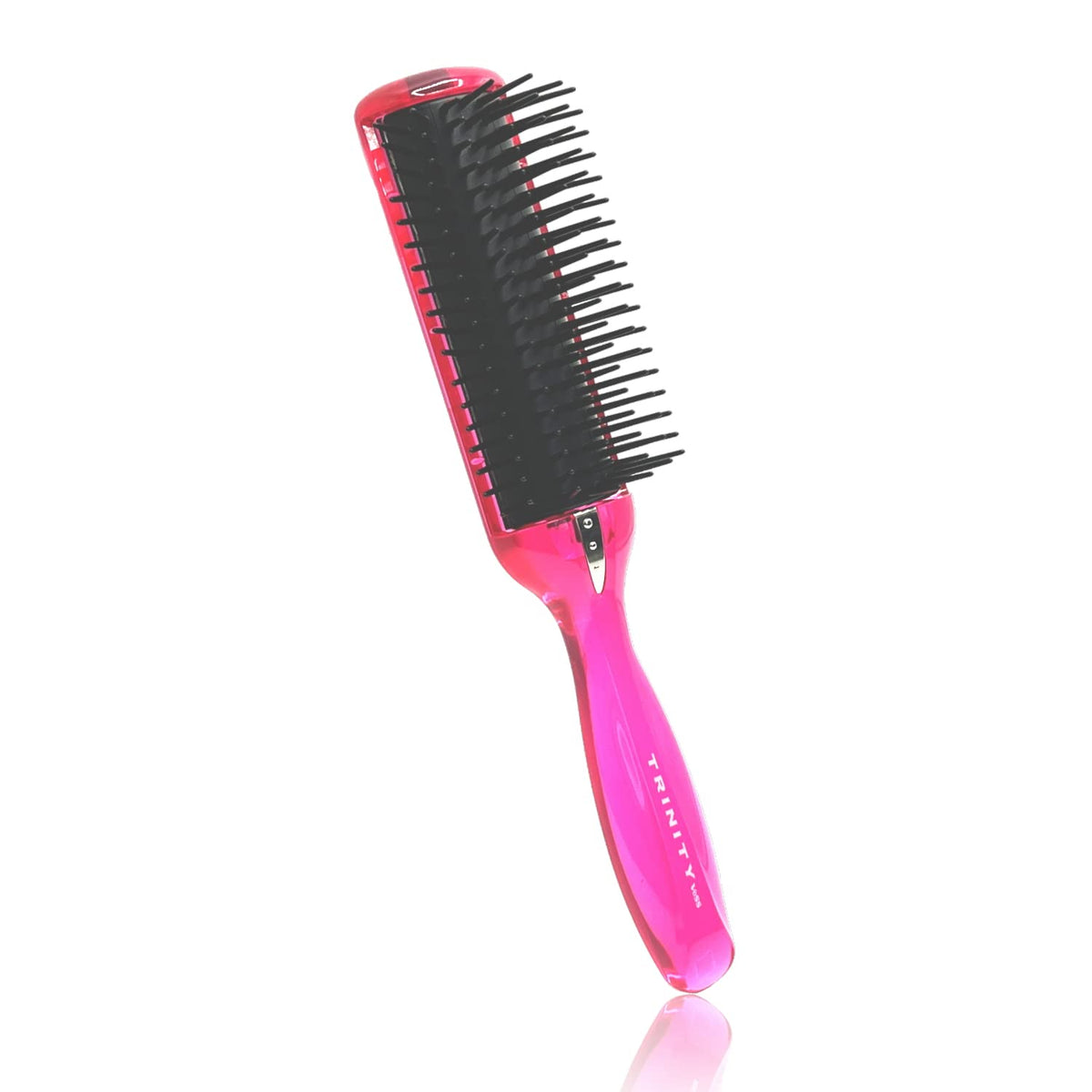 VESS Trinity Anti-Static Hair Brush TY-980 with Ground Wire, Detangler for Wet and Dry Hair, Pink