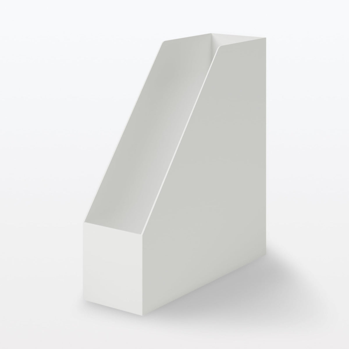 MUJI Stand File Box, Polypropylene with 20% Recycled Material, White-Grey, About 10 x 27.6 x 31.8 cm, Holds About 5 kg, A4 Files, 1 or 4 Boxes