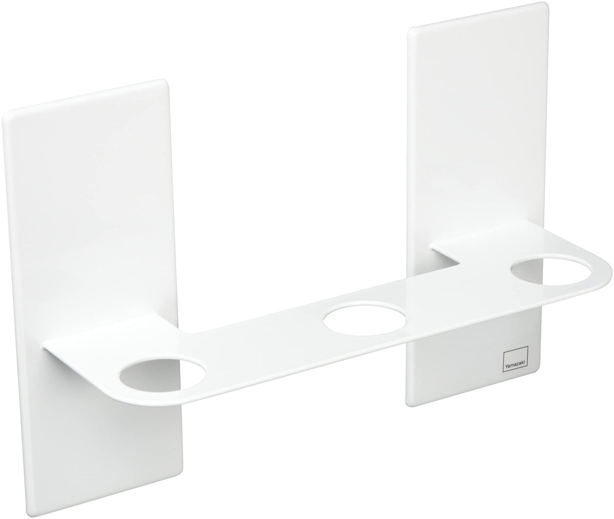 Yamazaki Tower Magnetic Dispenser Holder 3-Unit, Wall Holder for Three Pump Bottles in a Bathroom, 25 x 8 x 17 cm, Holds 4.5 kg, White or Black