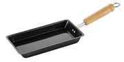 Summit Iron Tamagoyaki Pan, Long Mini Rectangular Japanese Omelette Pan with Wooden Handle, 104 x 374 mm, Black