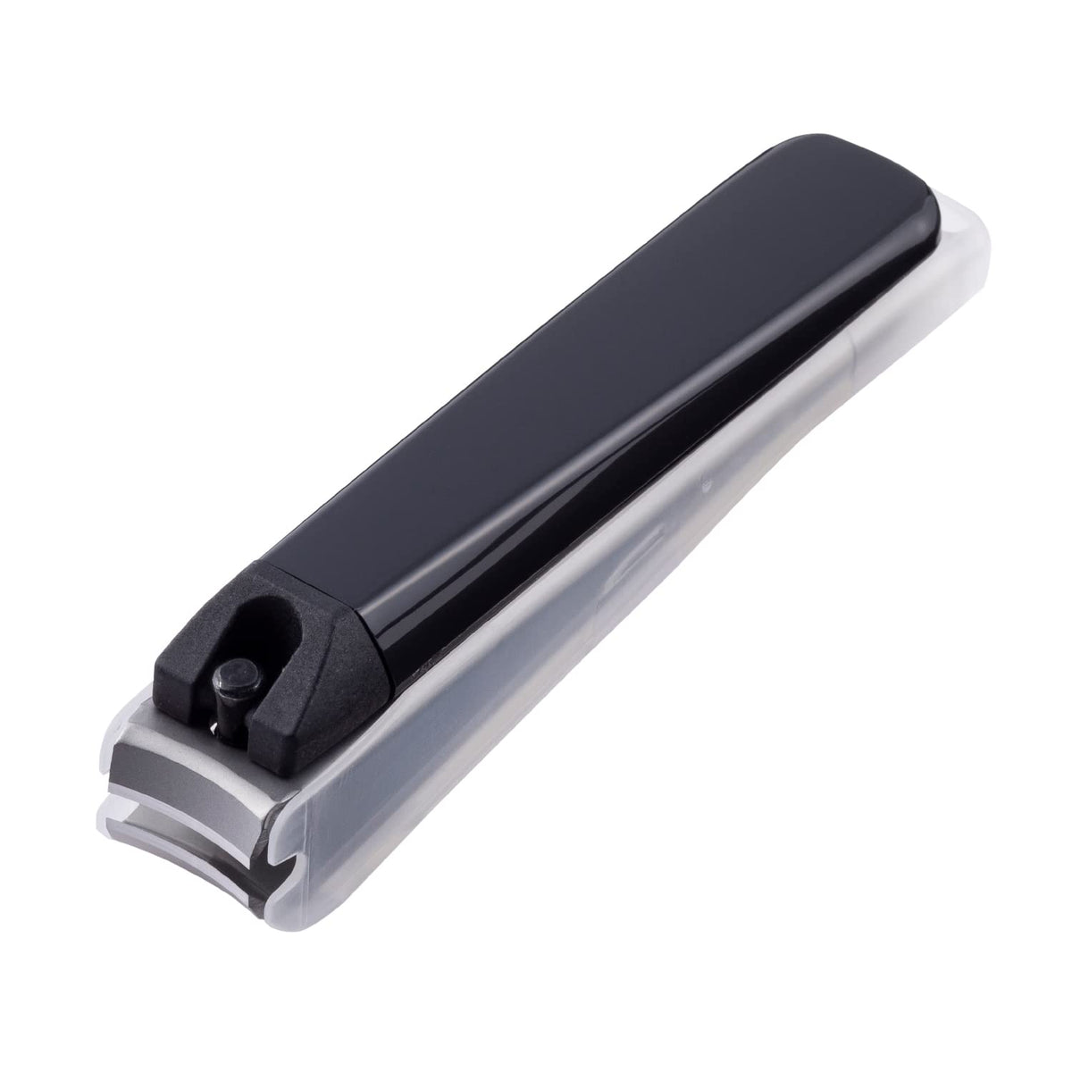 KAI Nail Clippers type001 M, Black, Curved Blade with Catcher Case and Etched Nail File, Basic Size for Men and Women, Made in Japan
