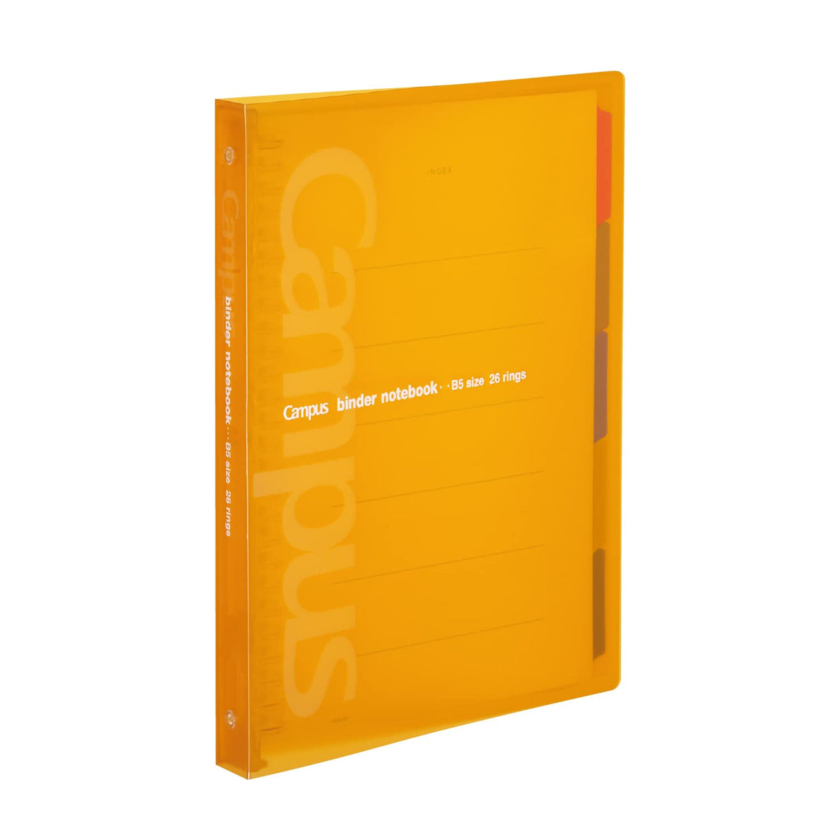 Kokuyo Campus Loose-Leaf Binder, B5 26 Holes for Up to 100 Sheets, Slide-Ring Plastic Binder with Translucent PP Cover, 272 x 215 x 29 mm, Eight Colours