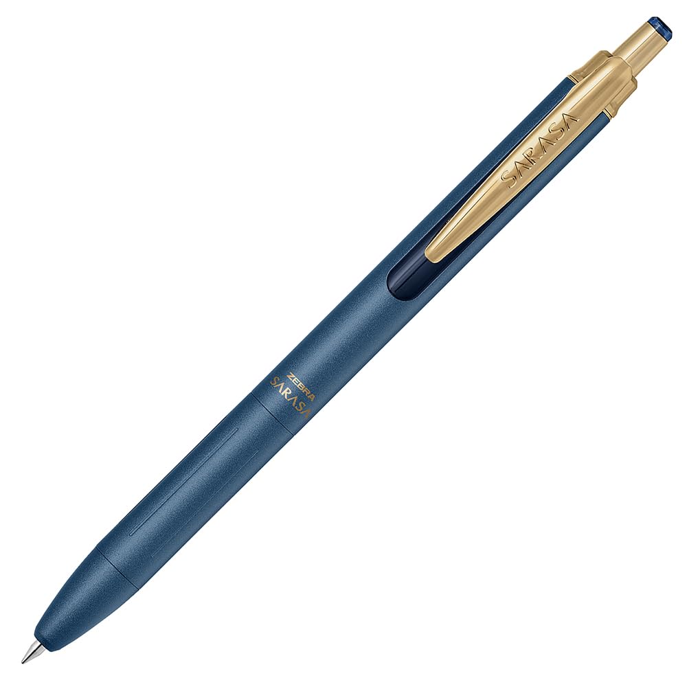 ZEBRA Sarasa Grand Gel Ballpoint Pen 0.5 mm, Retractable with Gold Binder Clip, Water-Based Pigment Water-Resistant Ink, 10.3 x 142.6 mm and 19.3 g, 11 Ink Colours, 1 or 3 Pens