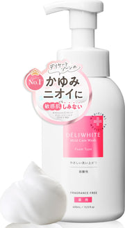 DELIWHITE Medicated Delicate Zone Soap, Foam Type, Fragrance-Free, 400ml