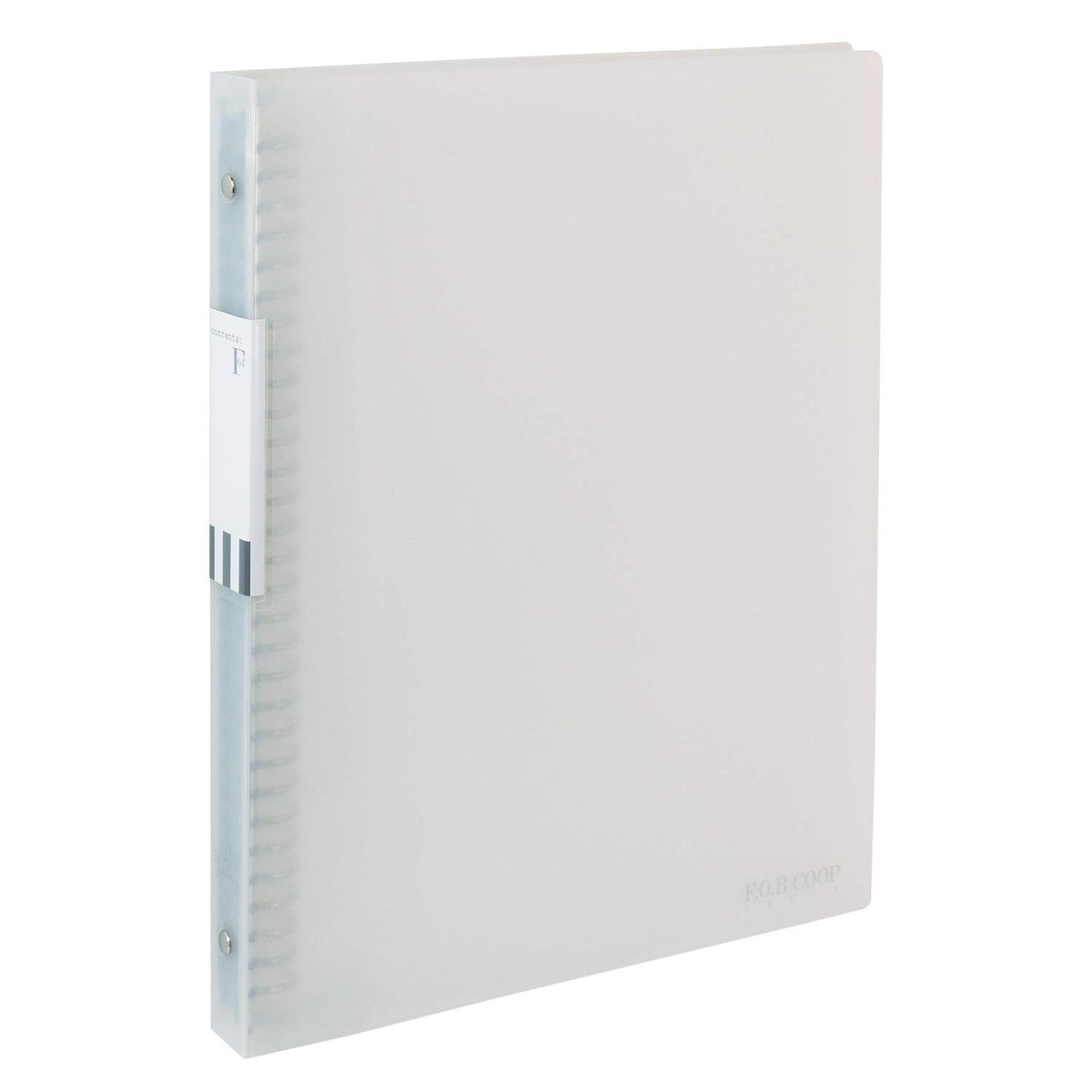 Kyokuto F.O.B COOP Loose-Leaf Binder, Metal Rings Holding About 140 Leaves, Pockets in Both Covers, A5 20-Hole, B5 26-Hole or A4 30-Hole, Clear, White, Grey or Black