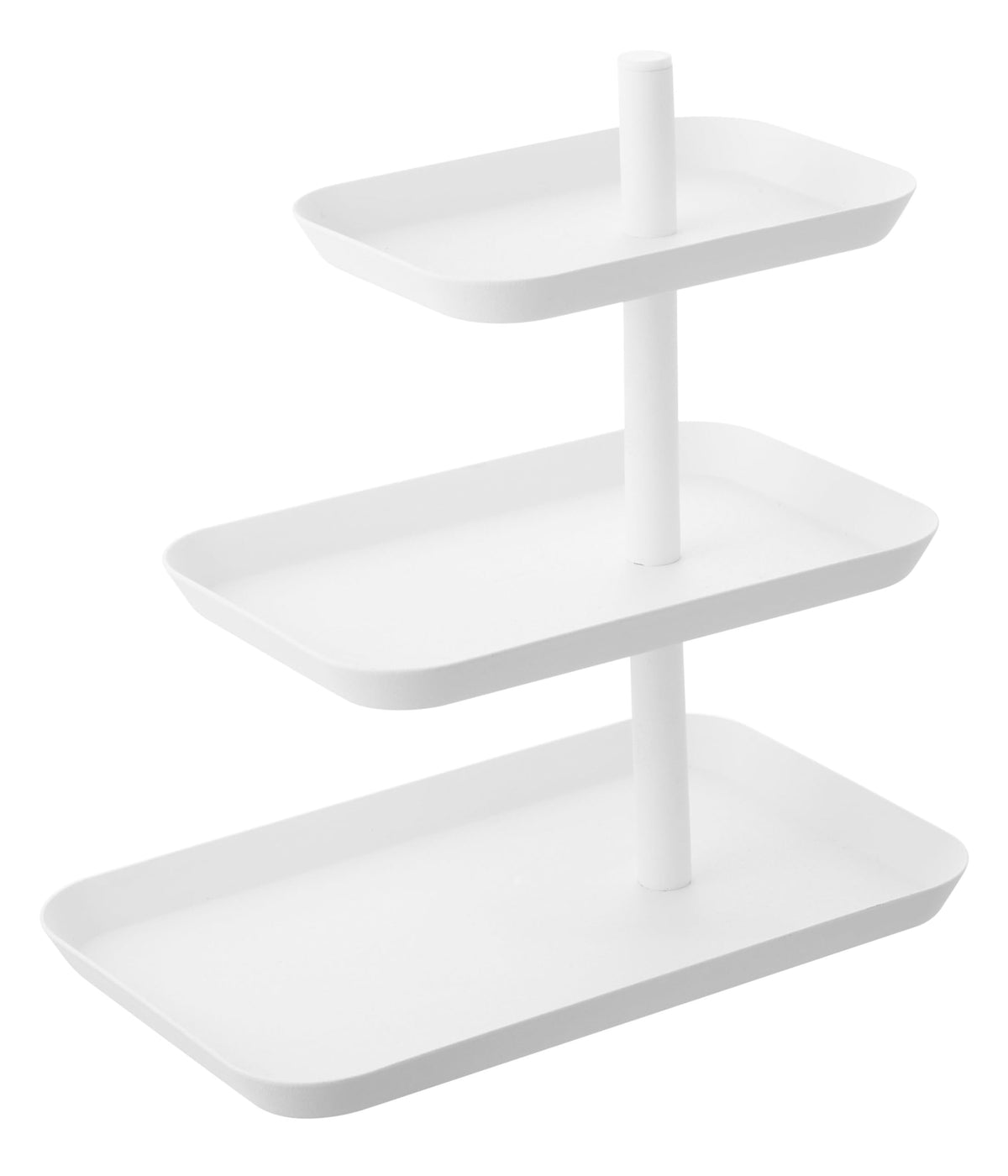 Yamazaki Tower Three-Tier Accessory Tray, Steel Stand for Jewellery, Glasses and Small Items, 24.7 x 15.7 x 25.7 cm, 1 kg per Tray, White or Black