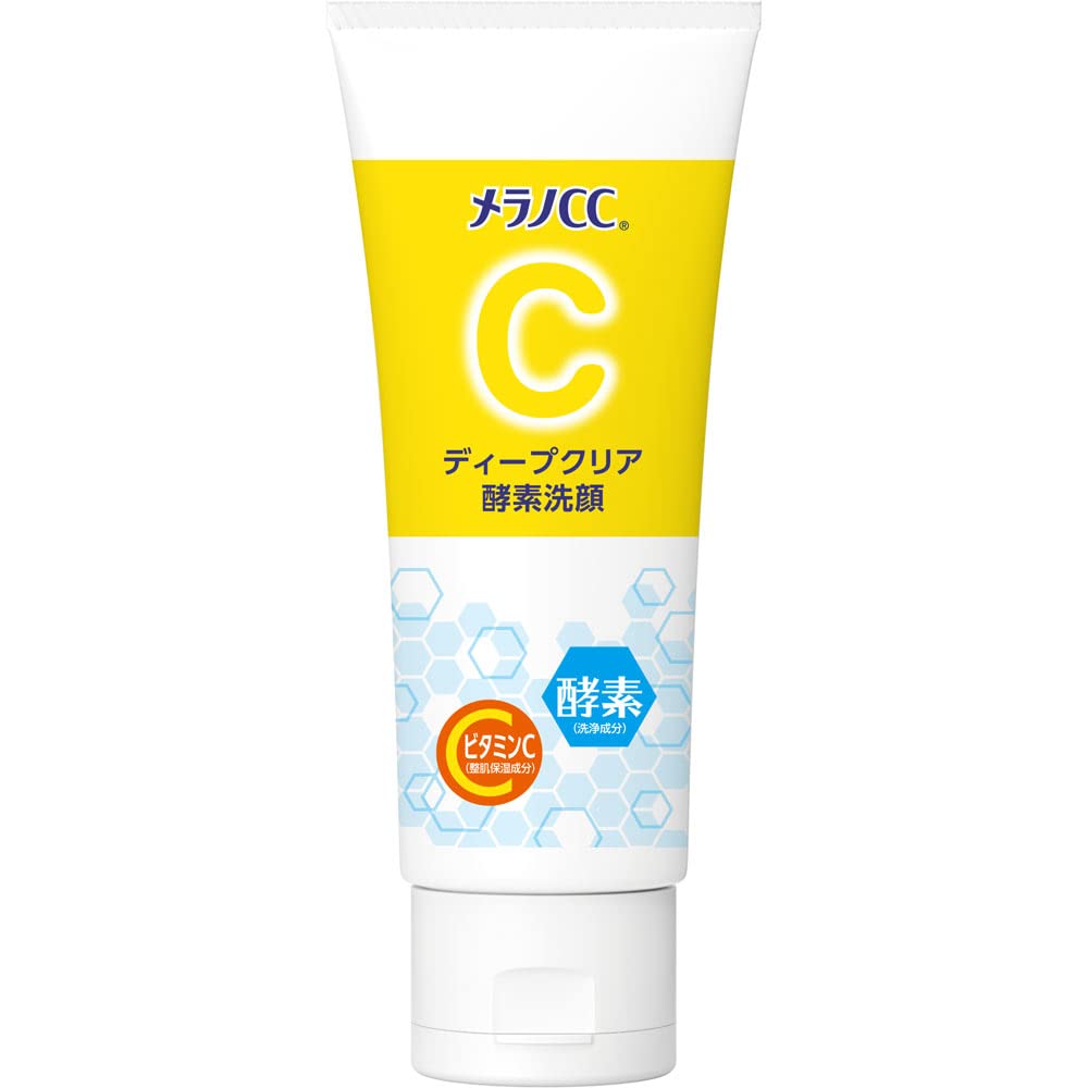 Melano CC Deep Clear Enzyme Face Wash, Vitamin C and Protease Enzyme Foaming Cleanser with Kaolin Clay for Pore Care, 130 g