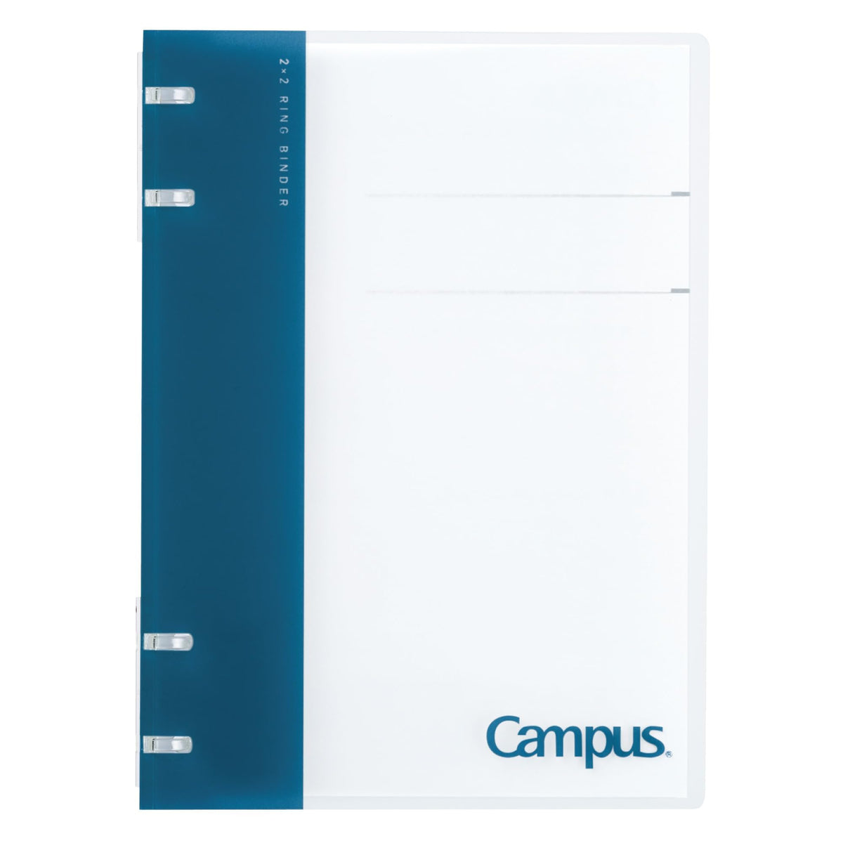 KOKUYO Campus Notebook-Style Loose-Leaf Binder A5 2 x 2 Ring NP134, Slim Binder with Separate Top and Bottom Rings and Up to 40 Sheets, 217 x 162 x 14 mm, Pink, Grey, Yellow, Navy or Light Blue