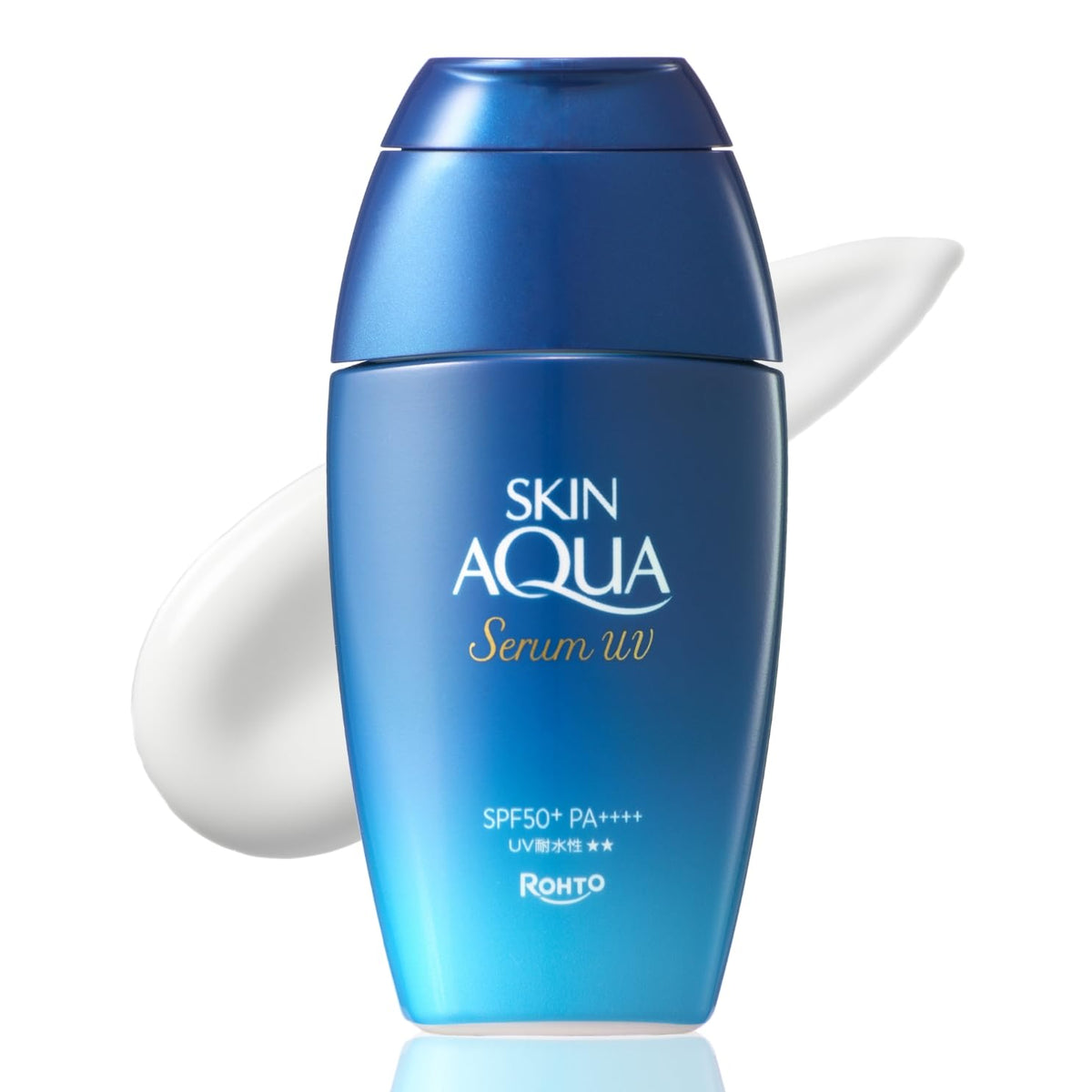 Skin Aqua Hyaluron Serum UV SPF50+ PA++++ 70 g, Ethanol-Free Fragrance-Free Sunscreen Serum for Sensitive Skin and Makeup Base with Three Hyaluronic Acids
