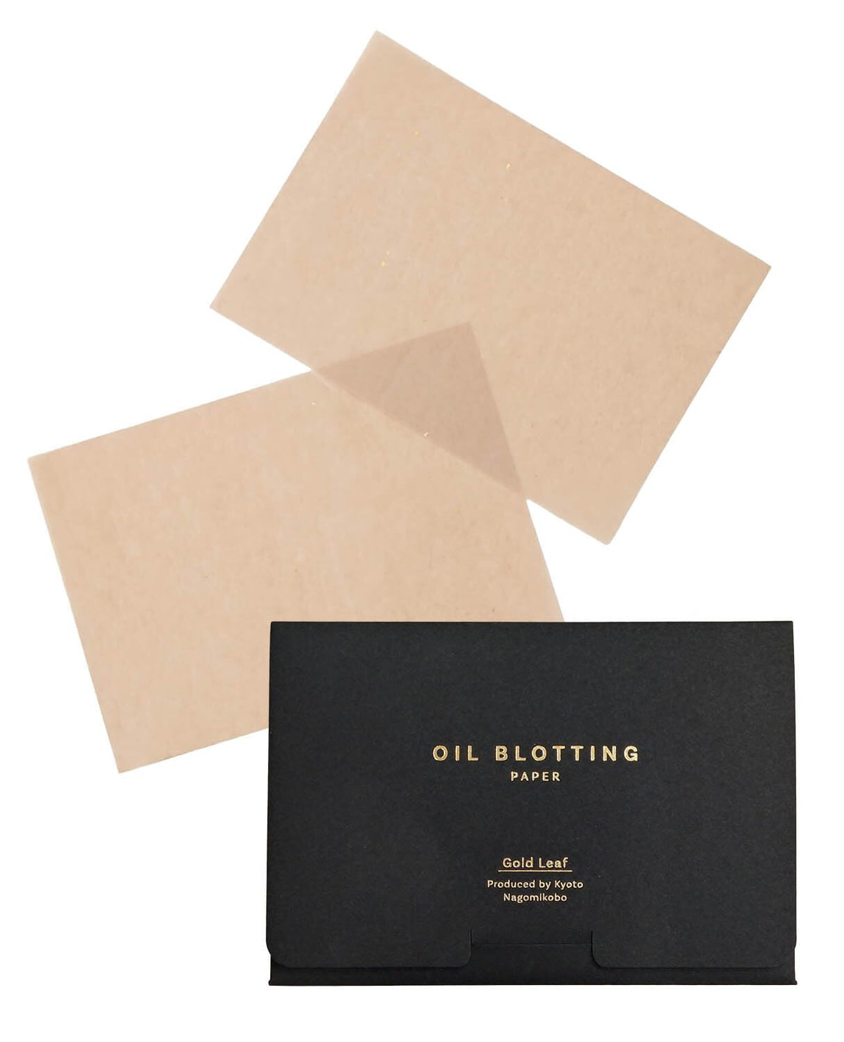 Gold Leaf Style Japanese Oil Blotting Paper, 100 Sheets in a Black and Gold Box, Mino Washi, Made in Japan