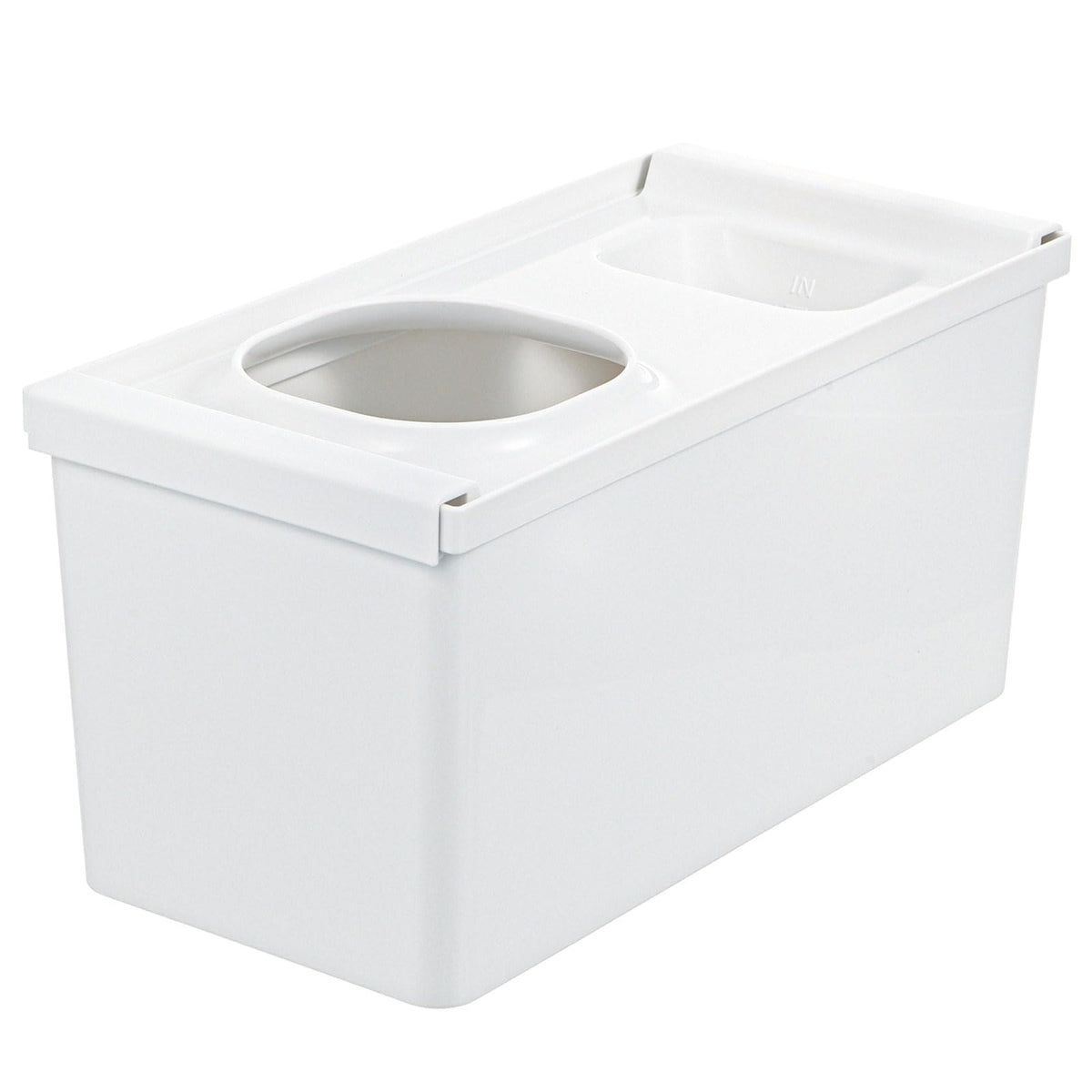 Richell Totono Drawer Plastic Bag Storage Box R, Polypropylene Box that Stores Shop Bags Unfolded, 28.5 x 14 x 14 cm and 350 g, Made in Japan, White