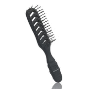 VESS Hair Styling Pro Skeleton Brush SPR-1200, 7-Row Nylon Vent Brush with Lambda Blow Holes, Matte Black, Made in Japan