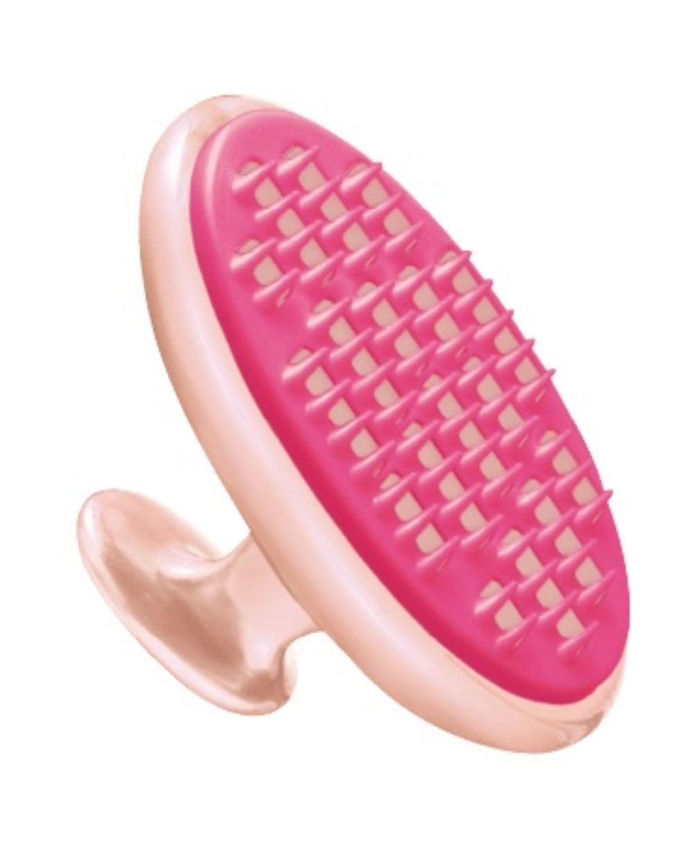 Pet Kirei Goki-gen Care Neko-Pero Brush for Cats, Pink Silicone Finger-Grip Body Brush Inspired by a Cat's Tongue, Made in Japan