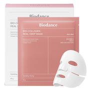 Biodance Bio-Collagen Real Deep Mask, 100% Hydrogel Sheet Mask with Ultra-Low-Molecular Collagen and Hyaluronic Acid, 4 Sheets