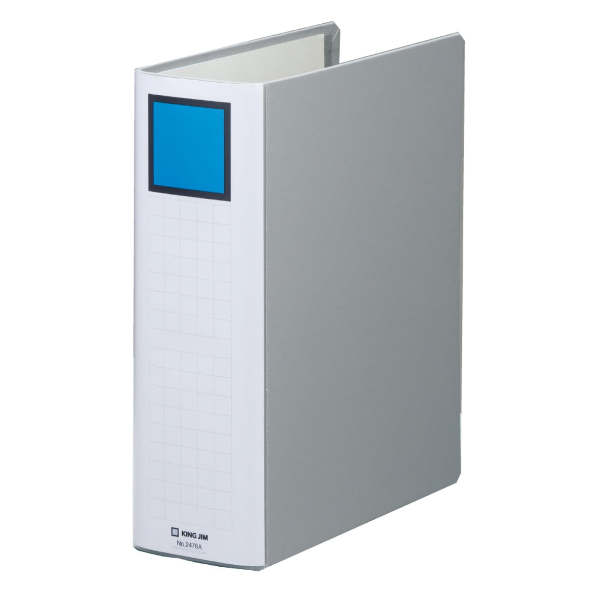 King Jim King File Super Dotch Easy A4 Portrait Two-Hole File, Olefin-Covered Lever Binder Opening Left or Right, 80 mm Hole Spacing, 200 to 1,000 Sheets, 307 x 243 mm, Blue or Grey