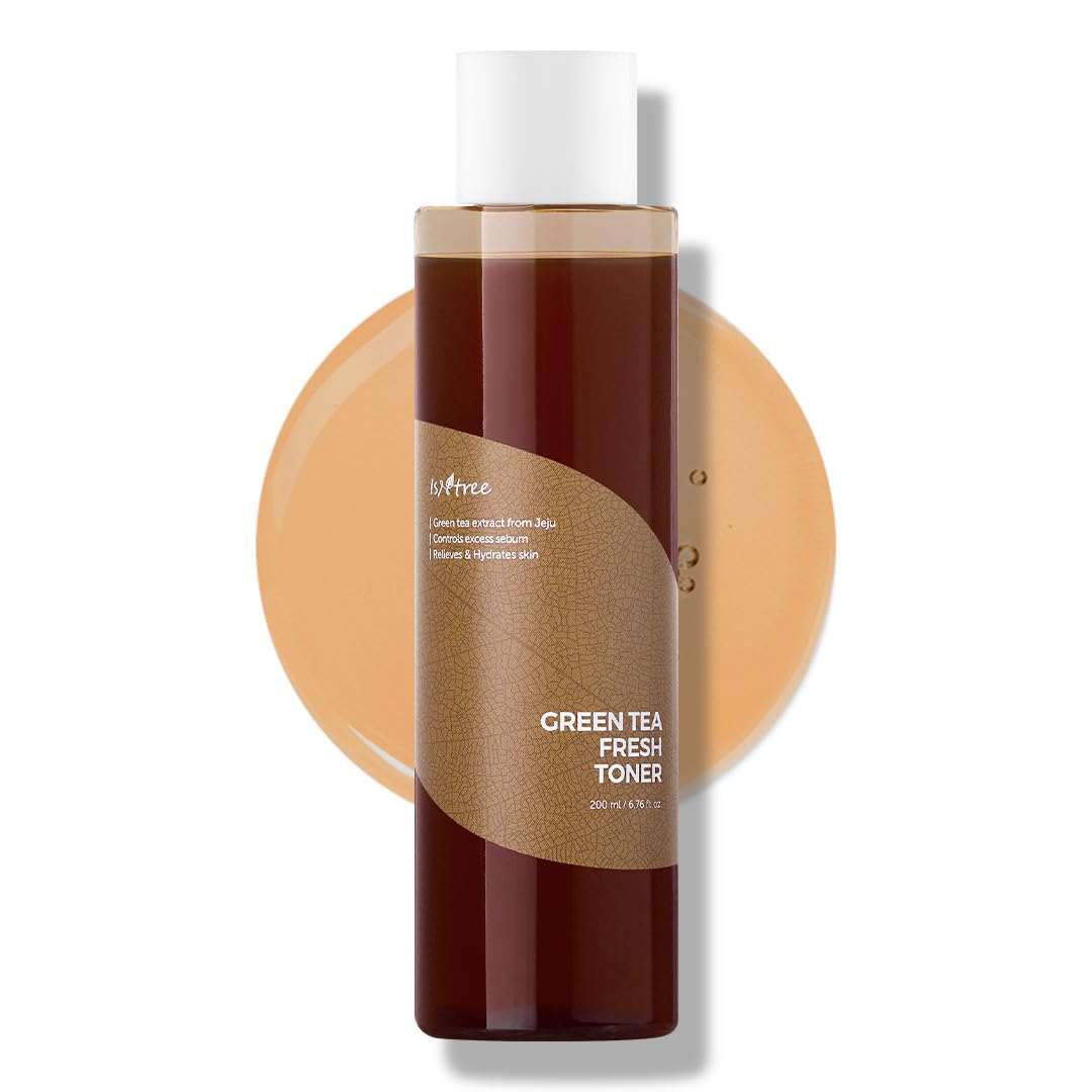 ISNTREE Green Tea Fresh Toner, Jeju Green Tea Water-Type Toner for Oil and Pore Care, 200 mL