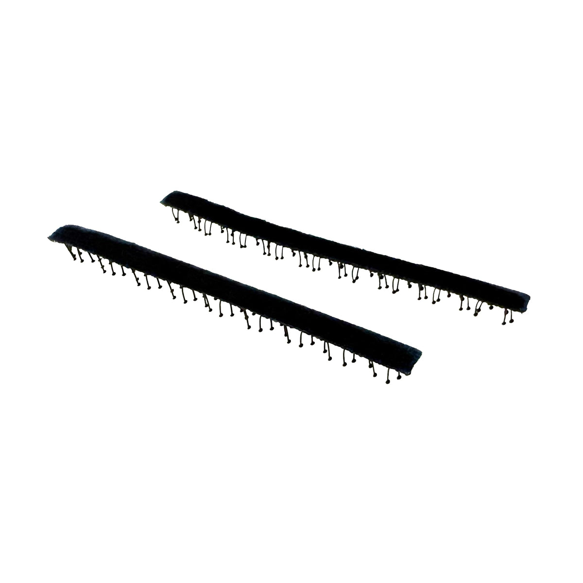 Slim Rectangle No-Crease Hair Clips for Bangs, Set of 2, Made in Japan, Glitter, Faux Leather and Velvet, 74 x 5.8 mm