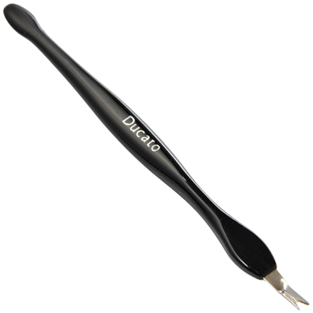 Ducato Cuticle Trimmer, Two-Step Cuticle Pusher and Forked Cutter in Black, 18 cm, Made in Korea