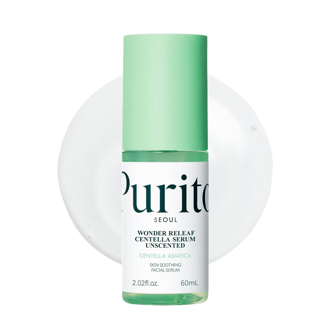 PURITO Wonder Releaf Centella Serum Unscented, Soothing Triple Centella Facial Serum for Sensitive Skin, 60 mL
