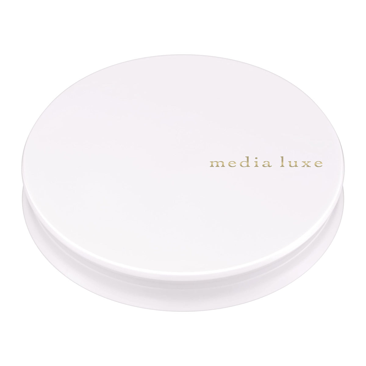 Media Luxe Pressed Powder Case, White Thin Compact Case with Mirror for Media Luxe Pressed Powder Refills