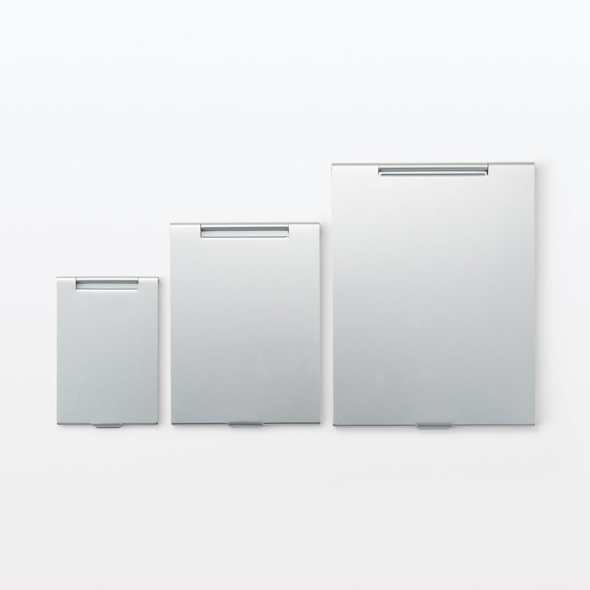 Muji Aluminium Folding Mirror, Slim Portable Glass Mirror with Aluminium Case, Size S, M or L