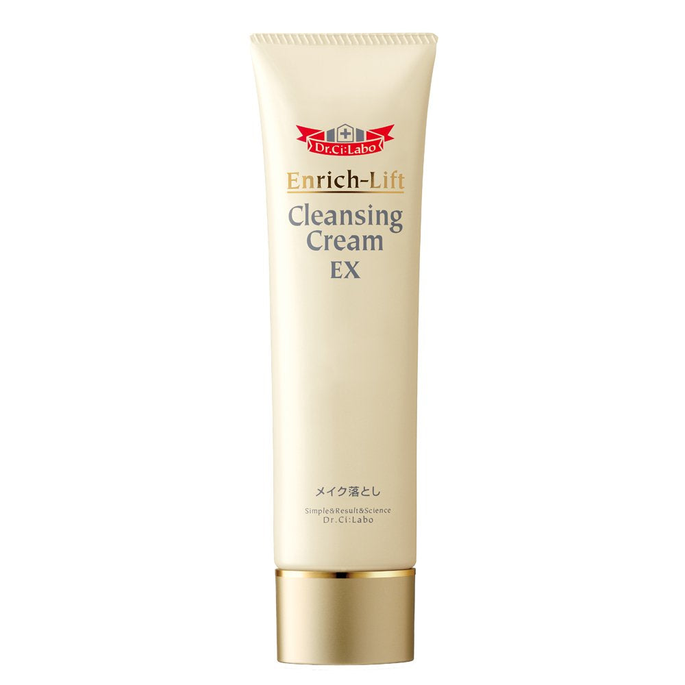 Dr.Ci:Labo Enrich-Lift Cleansing Cream EX, Rich Aging-Care Cream Makeup Remover with 7 Beauty Oils and Golden Collagen EX, 120 g