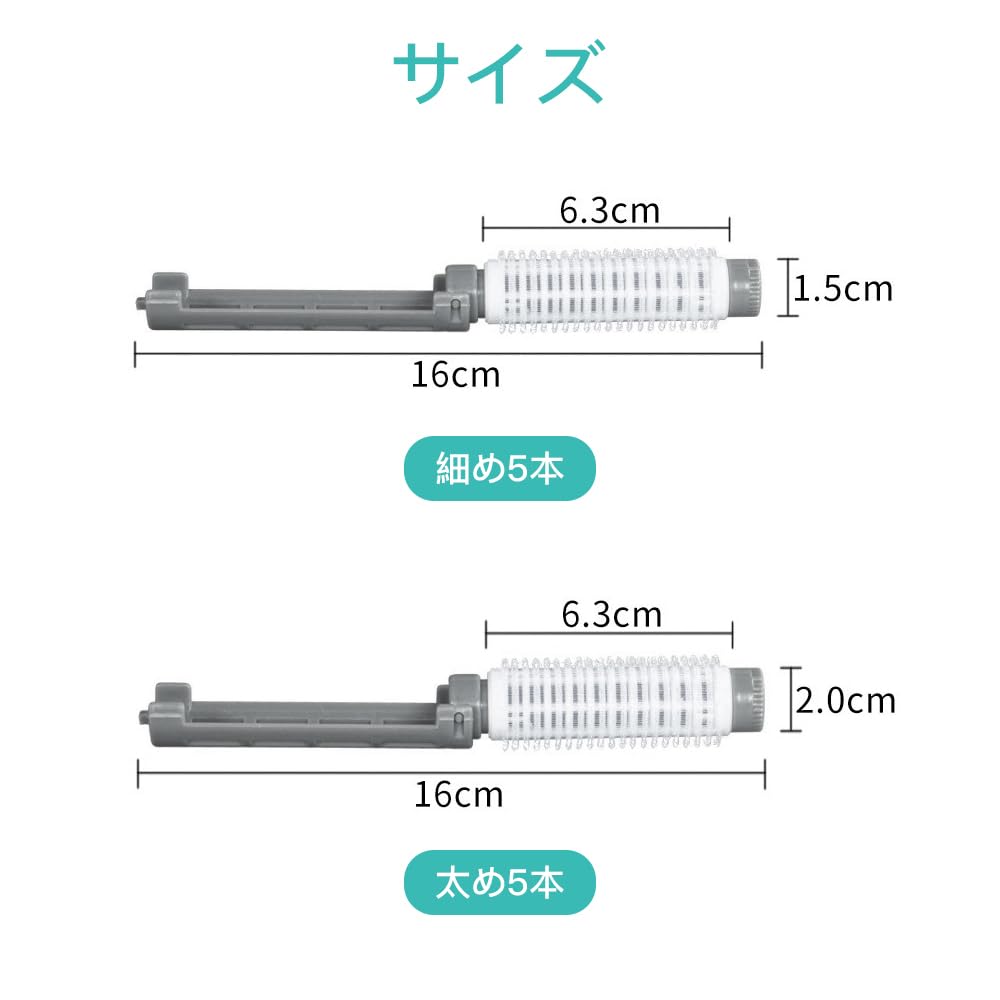 CHANGJIQ Hair Perm Rods, Set of 10 in Two Sizes (5 Thin 1.5 cm and 5 Thick 2.0 cm) Root Perm Rollers with Half-Round Caps