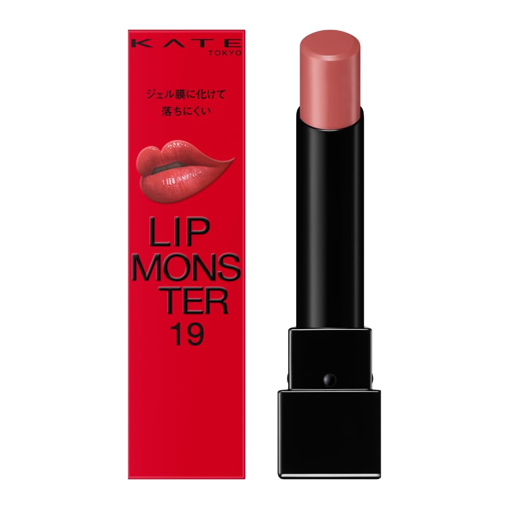 Kate Lip Monster 19 Rose Pink, Long-Wearing Lipstick 3 g that Turns into a Gel Film, Moisturising High-Colour Natural Finish