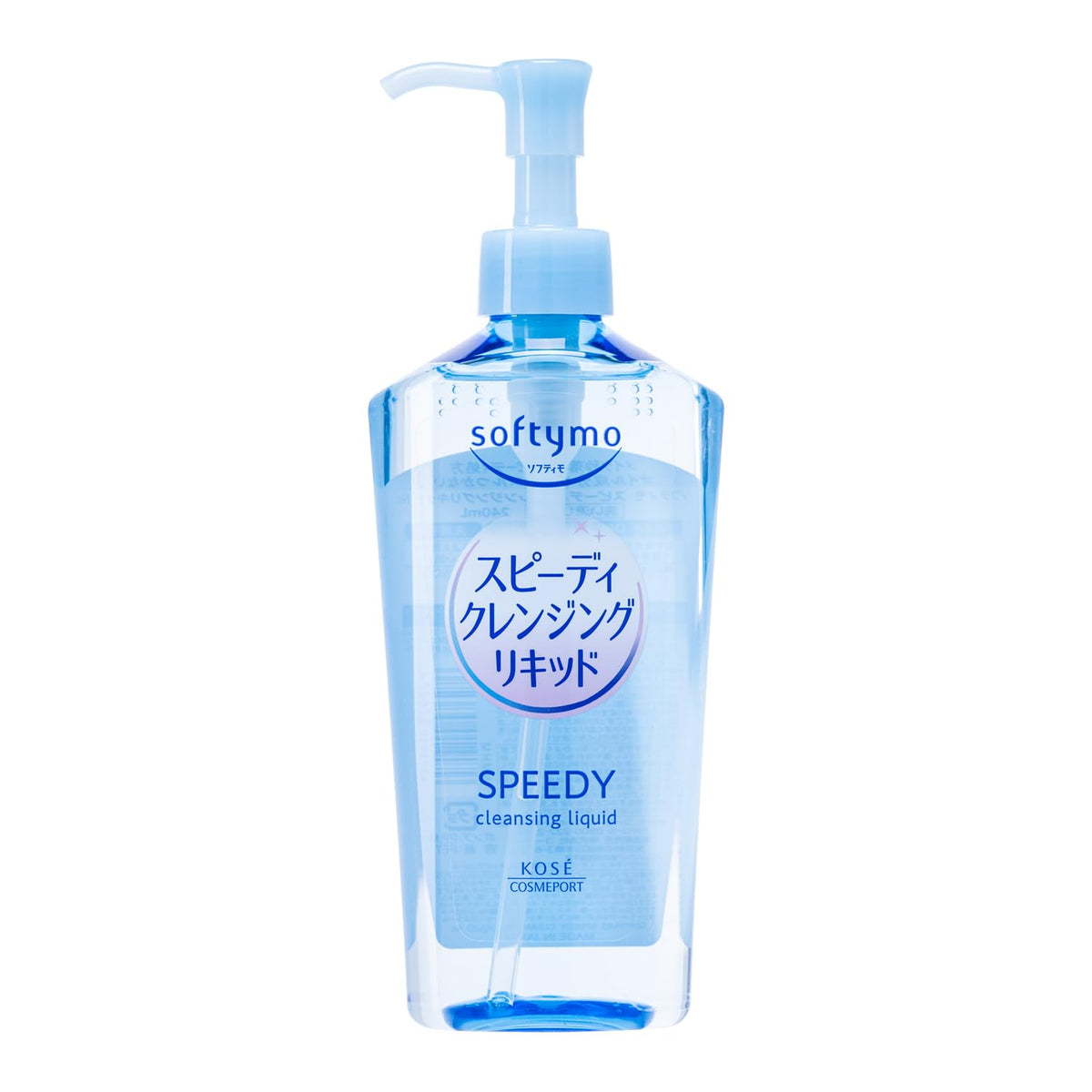 Softymo Speedy Cleansing Liquid Nc, Oil-Free Quick Makeup Remover Water with Botanical Extracts, Wet Hands and Eyelash Extensions OK, 240 mL Pump