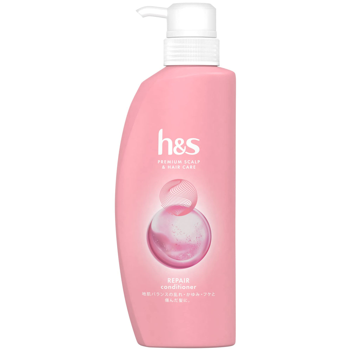 h&s Repair Medicated Conditioner Pump, Scalp Care and Damaged Hair Conditioner with Zinc Pyrithione, White Floral Scent, 350 g