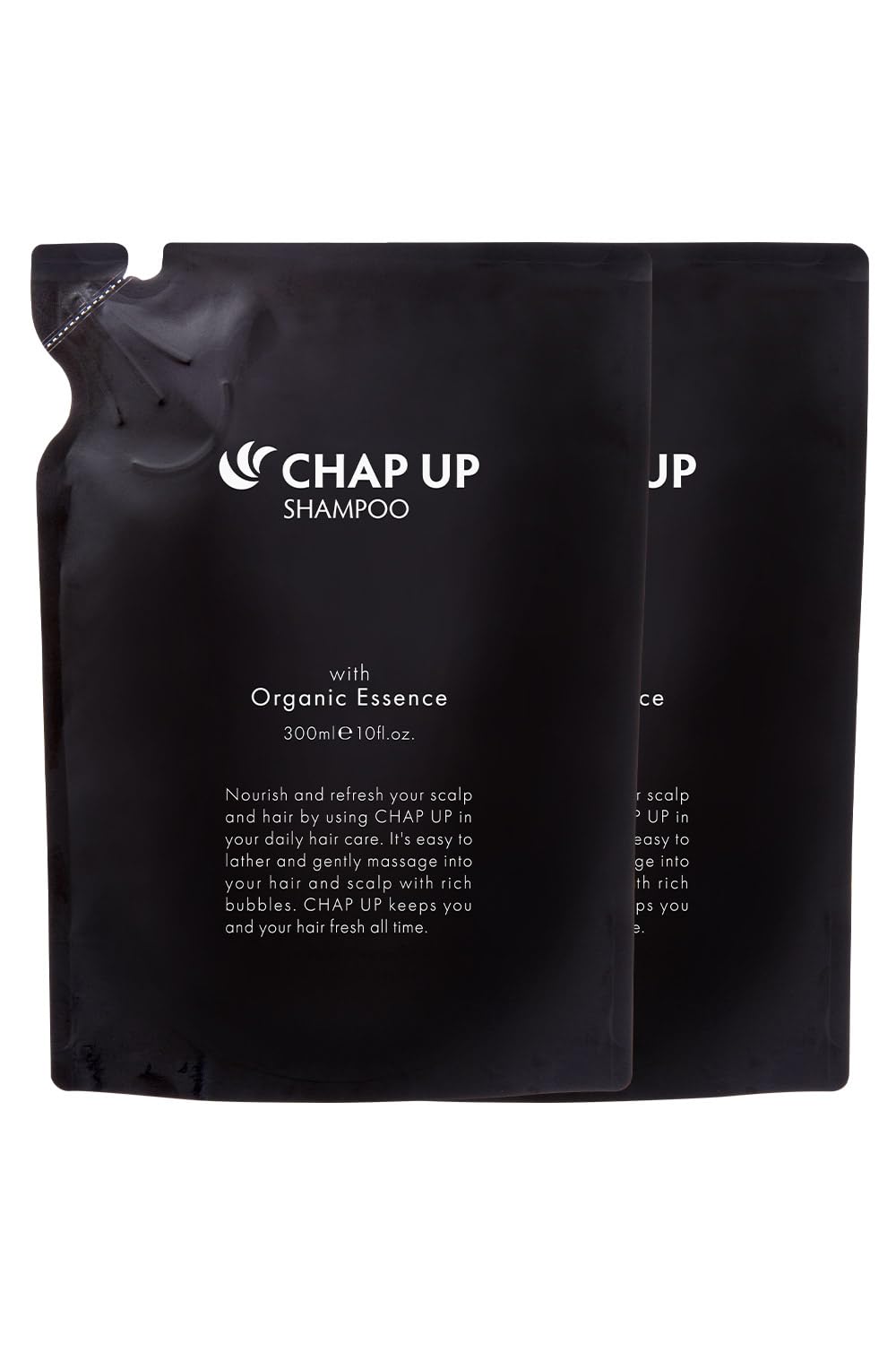 Chapup Rinse-in Scalp Shampoo, Amino Acid Non-Silicone Men's Shampoo with 10 Plant Extracts, Fresh Green Scent, 300 mL Bottle or Refill