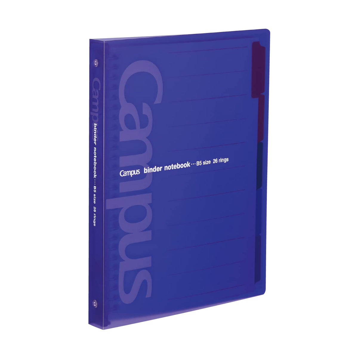 Kokuyo Campus Loose-Leaf Binder, B5 26 Holes for Up to 100 Sheets, Slide-Ring Plastic Binder with Translucent PP Cover, 272 x 215 x 29 mm, Eight Colours