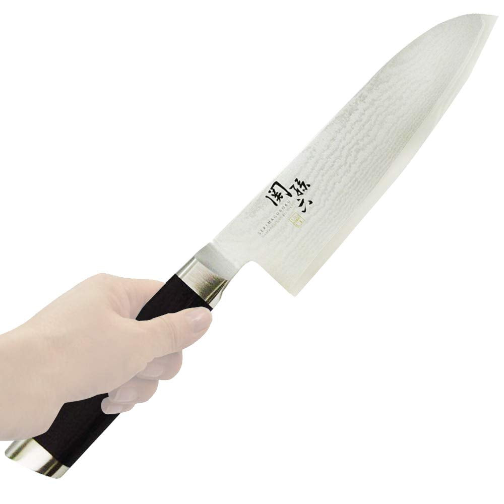 KAI Seki Magoroku Damascus Santoku and Sharpener Set