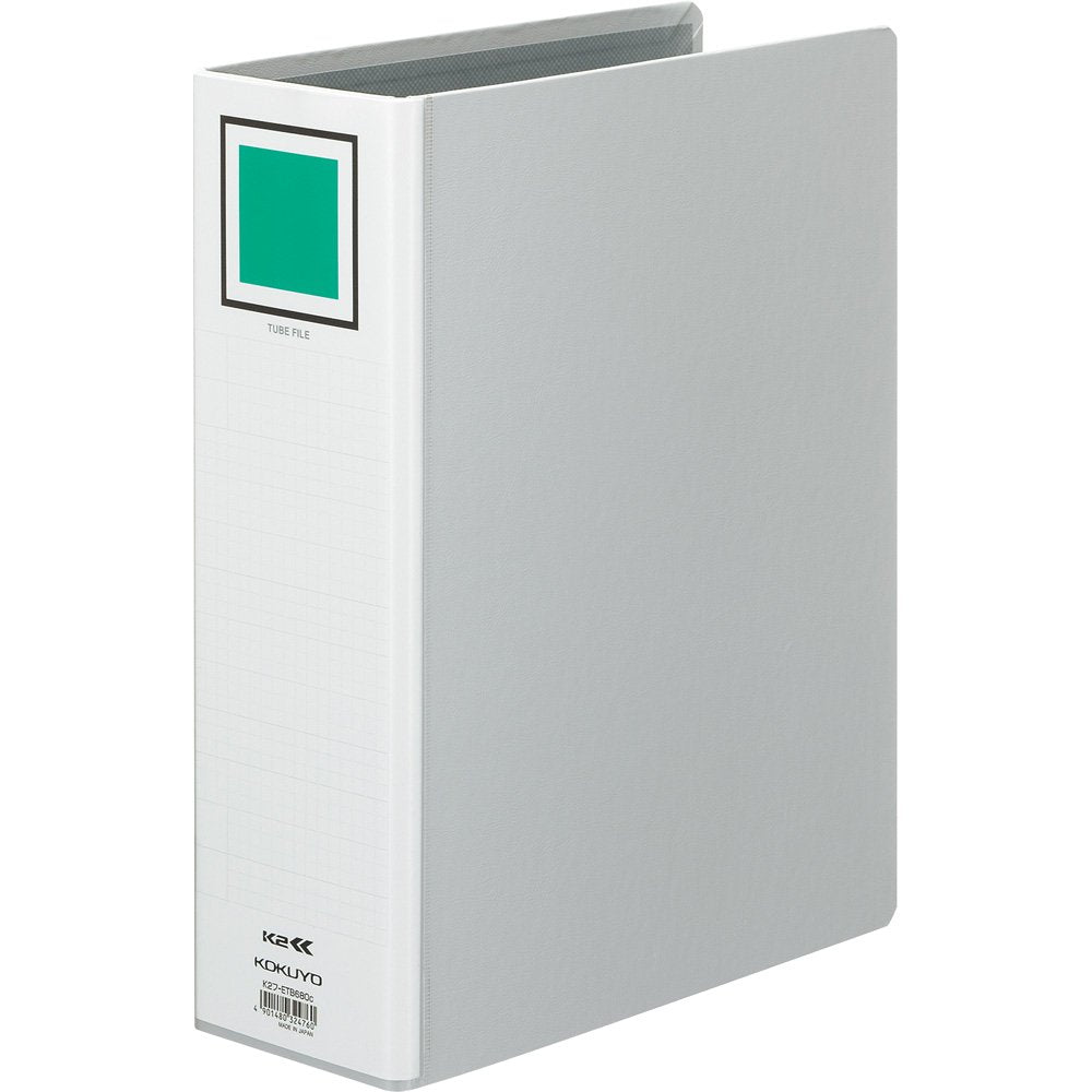 Kokuyo K2 Tube File, Both-Side Opening A4 Portrait 2-Hole File for 300, 500 or 800 Sheets, 30, 50 or 80 mm Spine, with Five Divider Cards, Blue or Silver