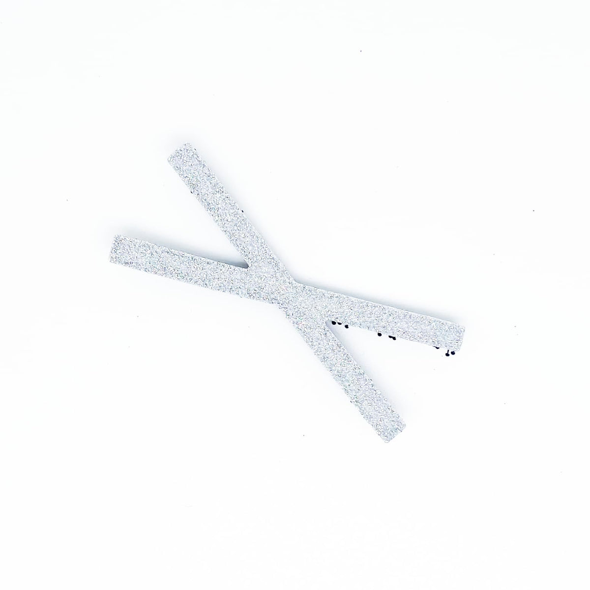 Glitter Plain-Color No-Crease Hair Clip for Bangs, Made in Japan, Ribbons, Cross, Hearts, Five-Point Shapes and Rectangles