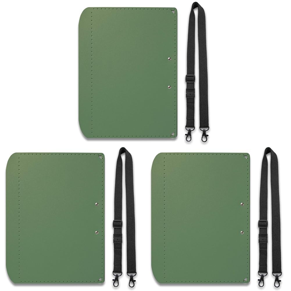 PLUS Foldable A3 Clipboard Plus with Strap, Folds to A4 Size at 340 x 255 x 18 mm and Opens to 460 mm, Foam Polypropylene with Steel Clip, Adjustable 60 to 130 cm Strap, Dark Grey, Khaki, White or Red