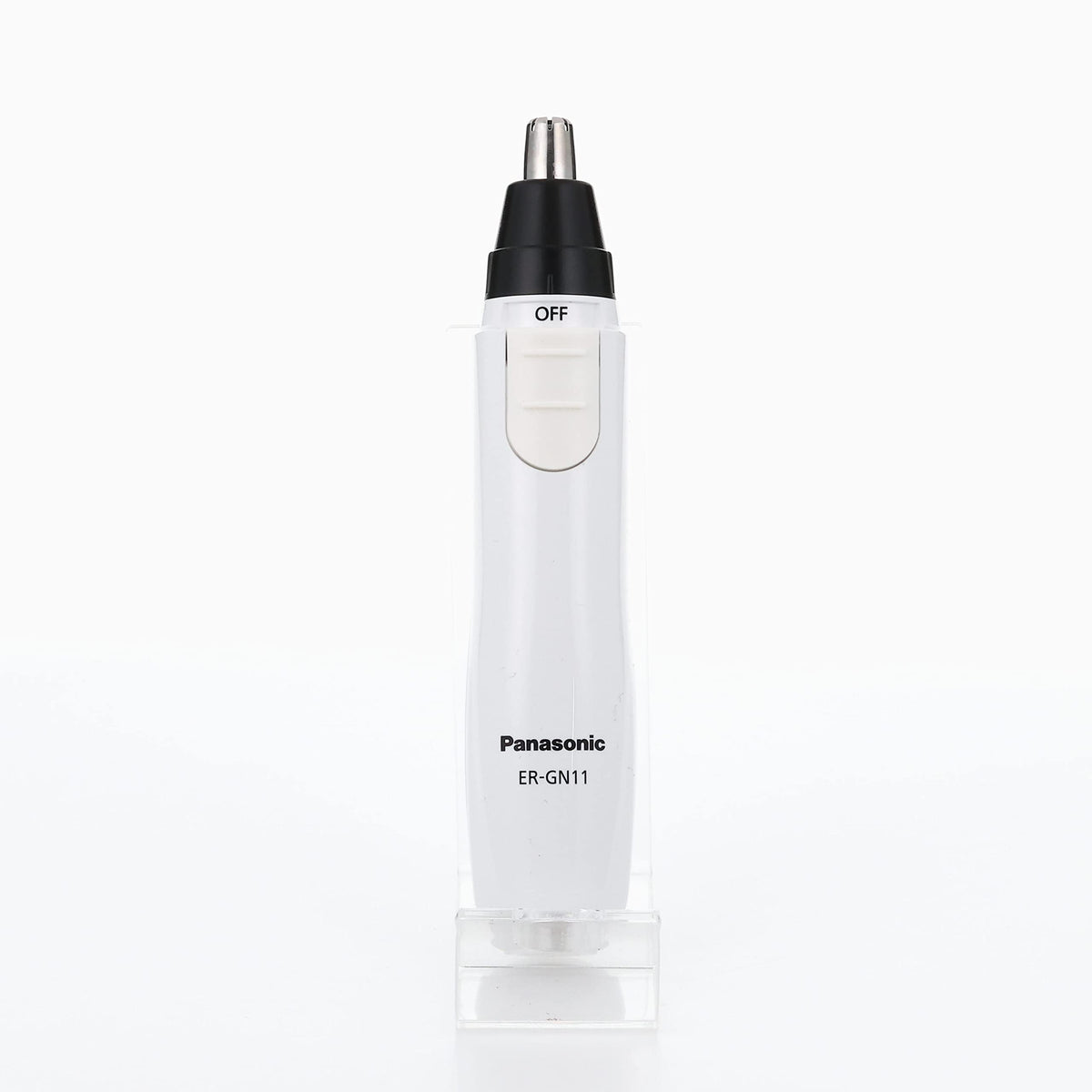 Panasonic Etiquette Cutter ER-GN11, Battery-Powered Nose, Brow and Ear Hair Trimmer with Dual Edge Blade, White or Red, Made in Japan