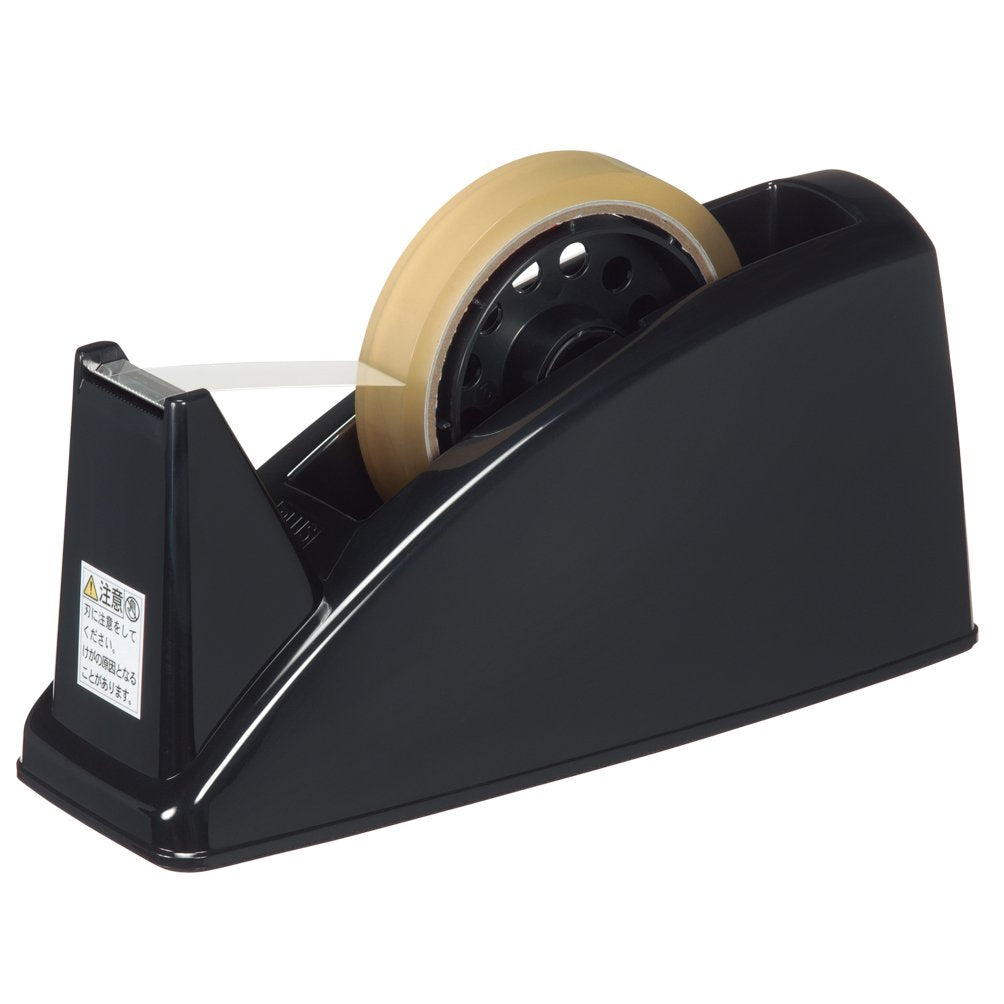 PLUS Heavy Desktop Tape Cutter TC-101E for Large and Small Rolls up to 24 mm x 70 m, 223 x 86 x 103 mm, About 1.28 kg, Black or Blue