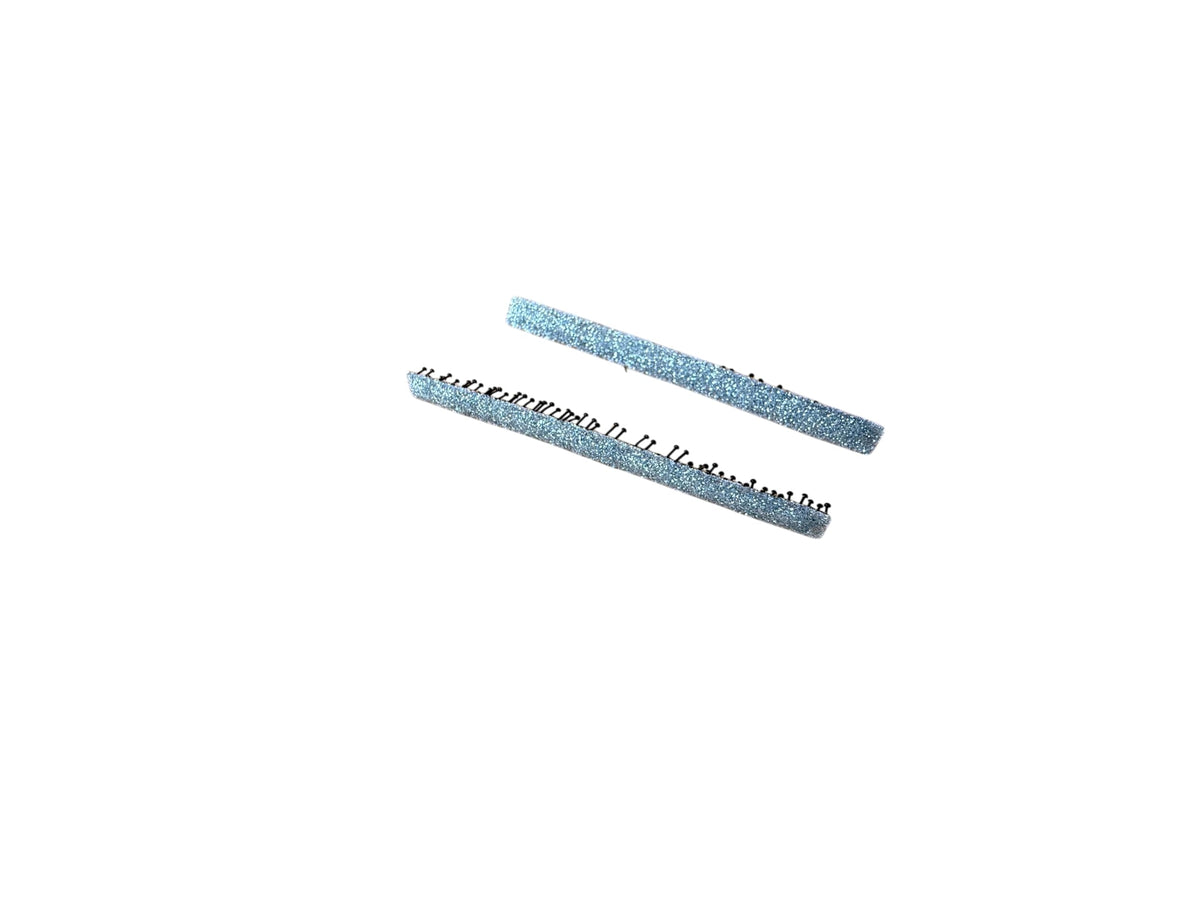 Slim Rectangle No-Crease Hair Clips for Bangs, Set of 2, Made in Japan, Glitter, Faux Leather and Velvet, 74 x 5.8 mm