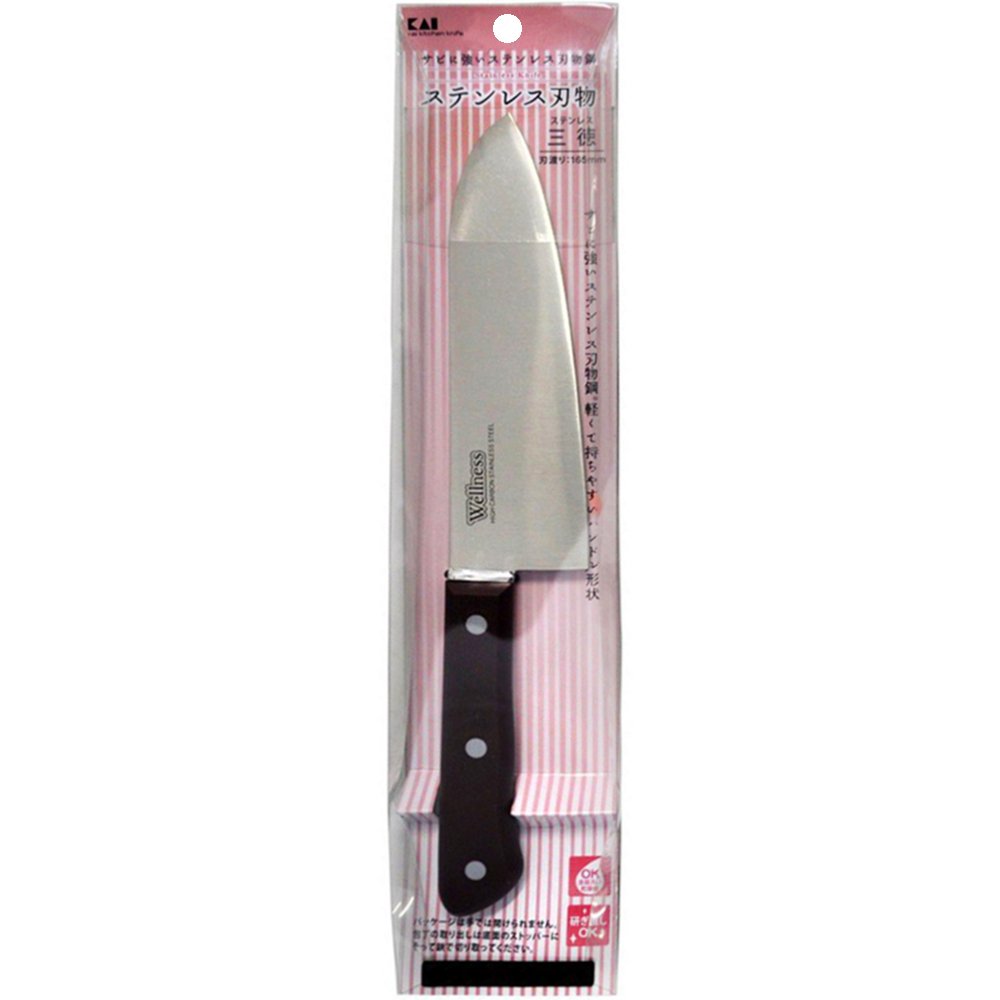 KAI Wellness Stainless Knife — Santoku, Petty And Perforated