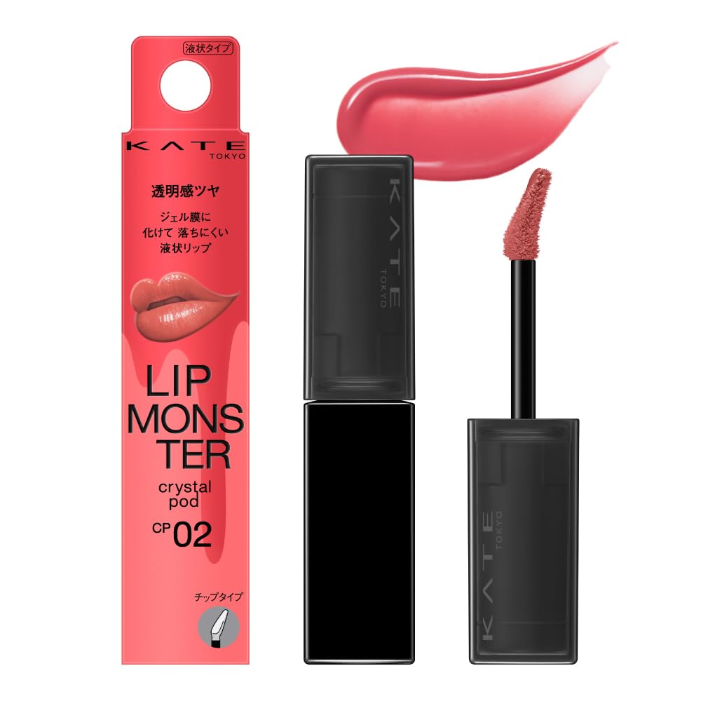 Kate Lip Monster Crystal Pod Liquid Lipstick, Transparent Glossy Gel Film Lip Colour with Long-Lasting Moisture, 5 Shades CP01 to CP05, 6 g