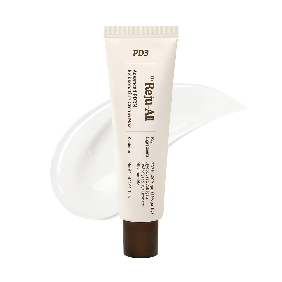 Dr.Reju-All Advanced PDRN Rejuvenating Cream Max, 1,200 ppm Salmon PDRN, Niacinamide, Collagen and Hyaluronate Moisturiser, 60 mL
