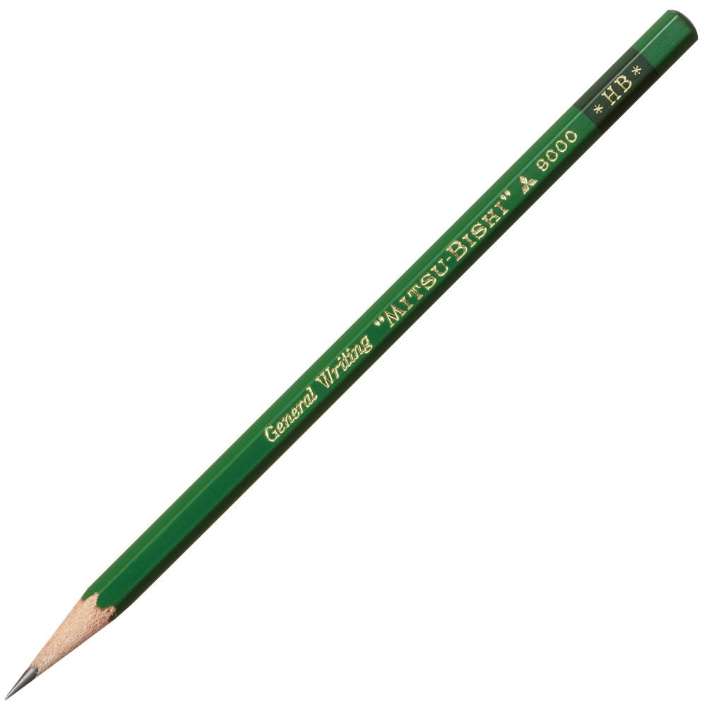 Mitsubishi Pencil 9000 HB Graphite Pencils K9000HB, General Writing Pencils with Hexagonal Barrel, Box of 12