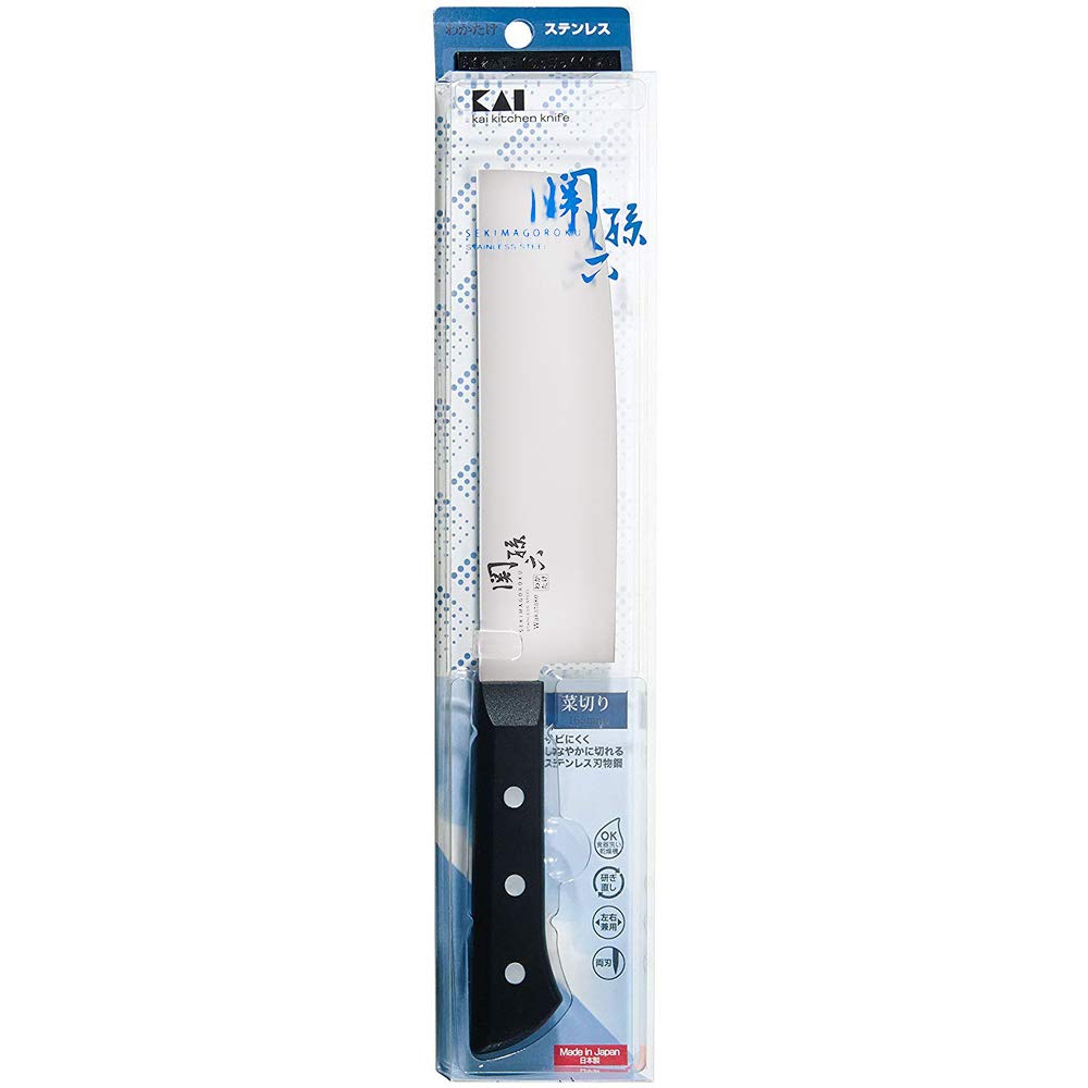Seki Magoroku Wakatake Nakiri Knife AB5424, 165 mm Stainless Steel Vegetable Knife with Resin Handle, Made in Japan