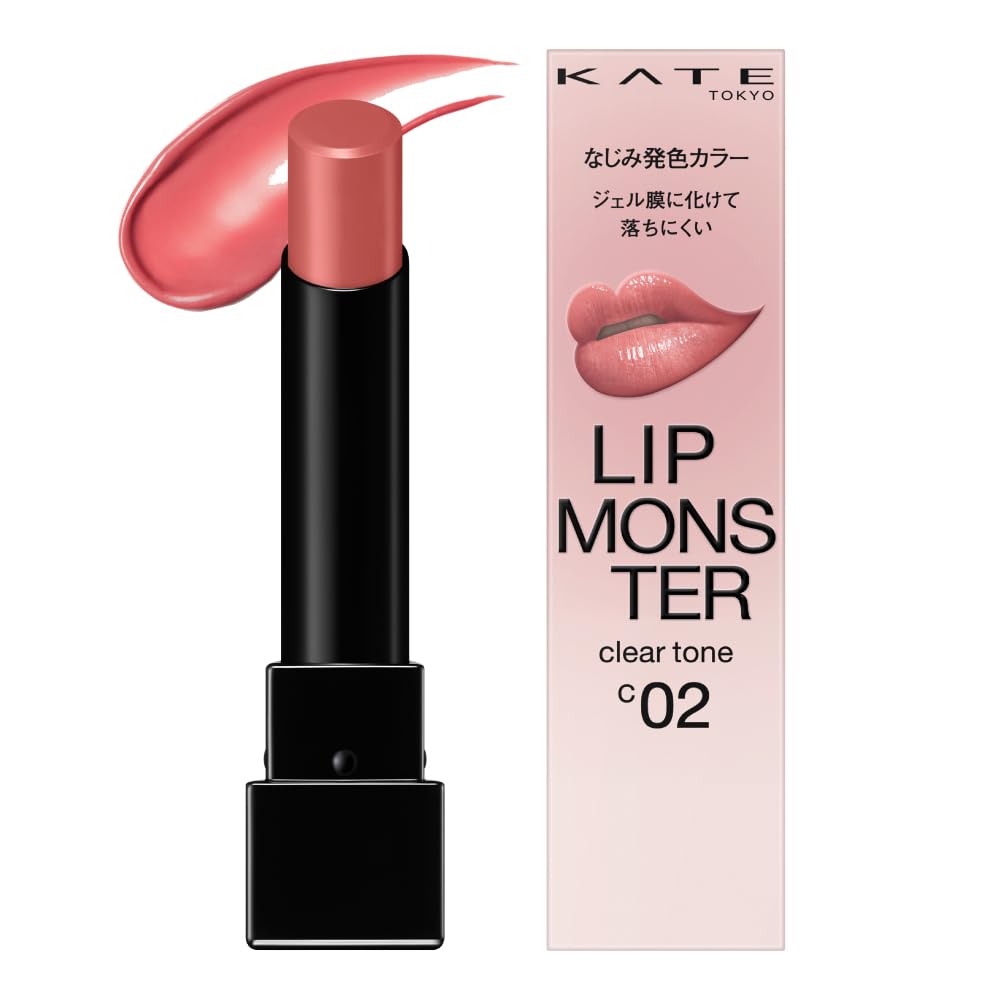 Kate Lip Monster Clear Tone Lipstick, Long-Lasting Gel-Film Lip Colour That Blends With Your Own Lip Colour, 4 Shades