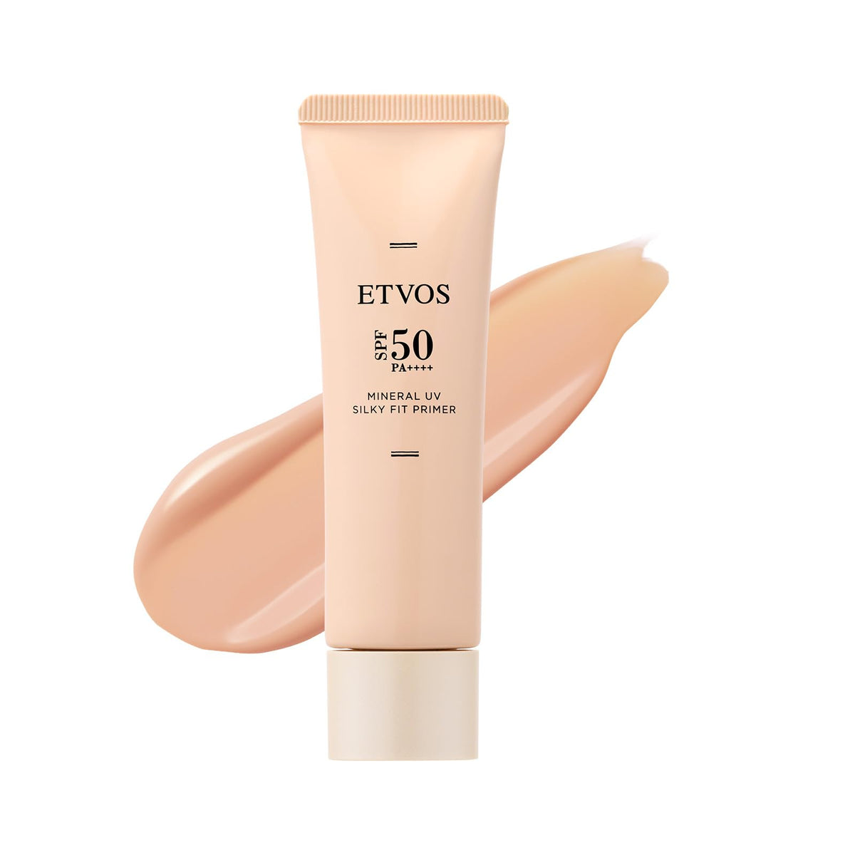 ETVOS Mineral UV Silky Fit Primer SPF50 PA++++ 30 g, Pale Beige Serum-Type Makeup Base with Five Human-Type Ceramides, Soap-Off